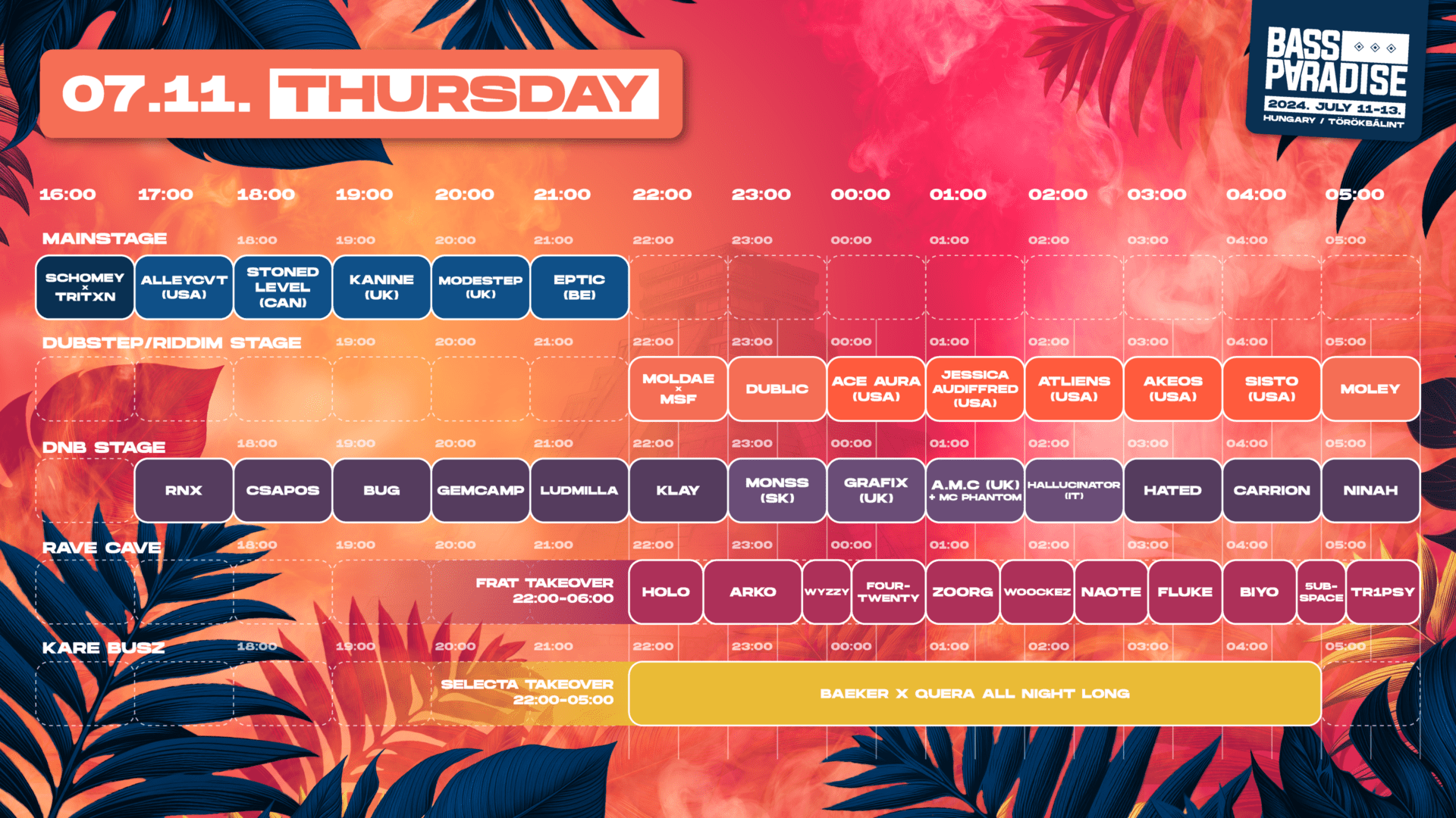 Schedule | Bassparadise